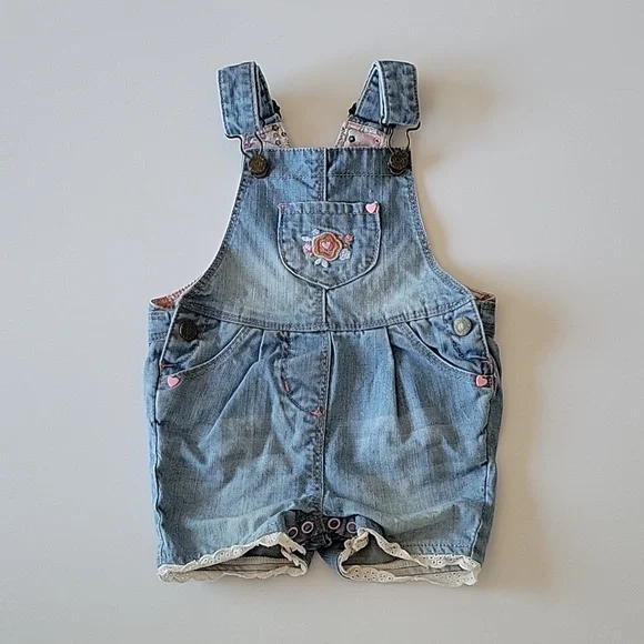 Souris Mini Girl Short Denim Overalls Jumpsuit - Picture 2 of 9